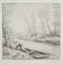 Morning on the River (Le Matin sur la rivière). Alphonse Legros (French, 1837-1911). Etching
