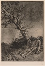 Death of the Vagabond. Alphonse Legros (French, 1837-1911). Etching
