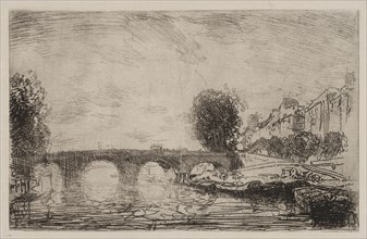 Sunset at Pont Marie, 1890. Auguste Louis Lepère (French, 1849-1918). Etching