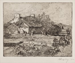 Vielle Bourrine, Maison du Marais, Vendée, 1892. Auguste Louis Lepère (French, 1849-1918). Etching