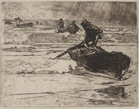 Pêcheurs Fuyants devant l'Orage, 1892. Auguste Louis Lepère (French, 1849-1918). Etching