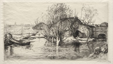 La Masure Inondée, 1915. Auguste Louis Lepère (French, 1849-1918). Etching