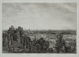 Bordeaux:  vue de Cenon. Maxime Lalanne (French, 1827-1886). Etching