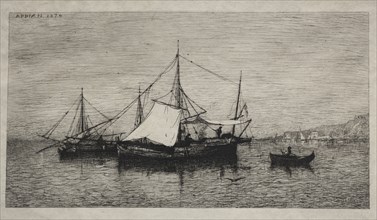 Boats of Cabotage (Coasts of Italy), 1874. Adolphe Appian (French, 1818-1898). Etching; sheet: 26.6