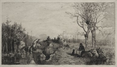 Shore of a Stream at Rossillon, 1867. Adolphe Appian (French, 1818-1898). Etching; sheet: 18.9 x 27