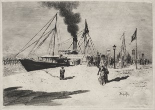 The Wharf at Trouville, 1877. Félix Hilaire Buhot (French, 1847-1898). Etching and drypoint; sheet:
