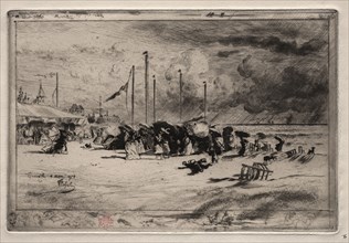 A Squall at Trouville, 1874. Félix Hilaire Buhot (French, 1847-1898). Etching, aquatint, roulette