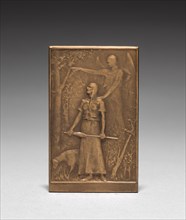 Medallion: Jeanne d'Arc (obverse). Daniel Dupuis (French, 1819-1899). Bronze; overall: 6.7 x 4.2 cm
