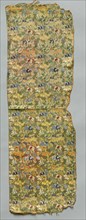 Fragment, 1800s. China, Qing Dynasty (1644-1912). Damask, silk; overall: 72.5 x 23.5 cm (28 9/16 x
