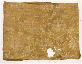 Textile Fragment, 1800s. Japan, 19th century. Compound weave: silk and metal thread weft; average: