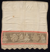 Cloth with Border of Female Figures and Peacocks, 18th-19th century. Russia, 18th-19th century.