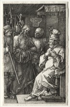 Christ before Caiaphas, 1512. Albrecht Dürer (German, 1471-1528). Engraving