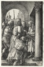 Christ Taken before Pilate, 1512. Albrecht Dürer (German, 1471-1528). Engraving