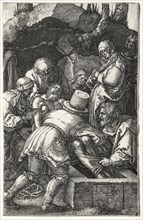 The Entombment, 1512. Albrecht Dürer (German, 1471-1528). Engraving