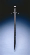 Sword, c. 1400. European, early 15th century. Steel, leather, wire; overall: 85.3 cm (33 9/16 in.);