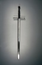 Hand-and-a-Half Sword, c. 1500. South Germany, early 16th Century. Steel, wood, leather; quillions