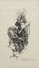 La femme au berceau. Auguste Louis Lepère (French, 1849-1918). Wood engraving