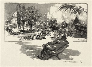 La Terrasse des Arts Libéraux. Auguste Louis Lepère (French, 1849-1918). Wood engraving