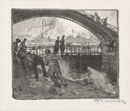 L'Ecluse du Canal St. Martin, 1890. Auguste Louis Lepère (French, 1849-1918). Wood engraving