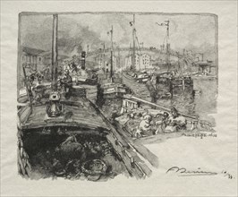 Le Bassin de la Villette. Auguste Louis Lepère (French, 1849-1918). Wood engraving