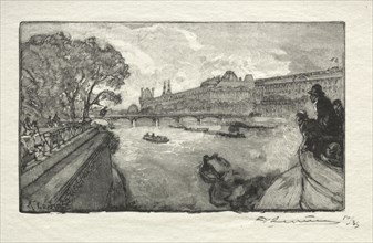 Le Louvre, vu du Pont Neuf, 1890. Auguste Louis Lepère (French, 1849-1918). Wood engraving