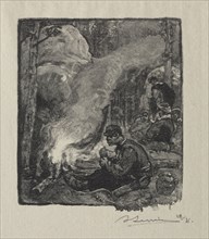 Repas des Bûcherons, 1887. Auguste Louis Lepère (French, 1849-1918). Wood engraving