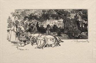 Cantine de la Mere Pichard, 1888. Auguste Louis Lepère (French, 1849-1918). Wood engraving