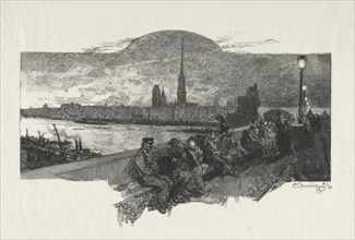 Rouen Illustré:  Le Pont de Pierres, 1896. Auguste Louis Lepère (French, 1849-1918). Wood engraving