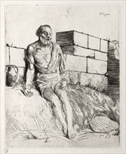 Job (First Plate). Alphonse Legros (French, 1837-1911). Etching and drypoint