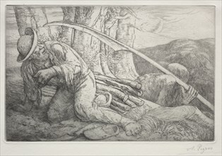 La Mort et le Bûcheron (5th Plate). Alphonse Legros (French, 1837-1911). Etching and drypoint