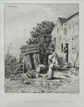Rustic House. Charles-Émile Jacque (French, 1813-1894). Etching
