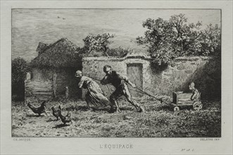The Equipage. Charles-Émile Jacque (French, 1813-1894). Etching