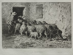 The Return. Charles-Émile Jacque (French, 1813-1894). Etching