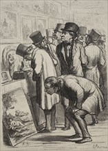 Gallery at Hotel Drouot:  The Day of the Sale. Honoré Daumier (French, 1808-1879). Wood engraving