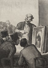 The Auction Room:  The Expert. Honoré Daumier (French, 1808-1879). Wood engraving