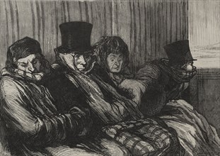Les chemins de fer:  train de plaisir:  dix degrés d'ennue et de mauvaise humeur. Honoré Daumier