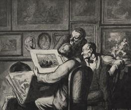 Print Enthusiasts. Honoré Daumier (French, 1808-1879). Wood engraving