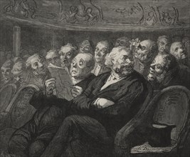 The Theatre:  The Orchestra Pit. Honoré Daumier (French, 1808-1879). Wood engraving