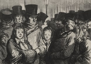 Les théâtres:  sortant du drame et sortant des funambules. Honoré Daumier (French, 1808-1879). Wood