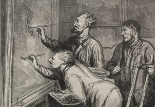 The Painters:  The Last Stroke of the Brush, Exposition of 1868. Honoré Daumier (French, 1808-1879)