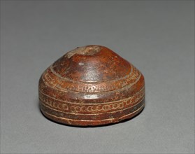 Spinning Whorl, before 1550. Colombia. Red ware; diameter: 4.8 cm (1 7/8 in.); overall: 2.6 cm (1