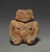 Figure, before 1550. Colombia. Red ware with incised patterns; overall: 10.1 x 9.4 x 8.6 cm (4 x 3