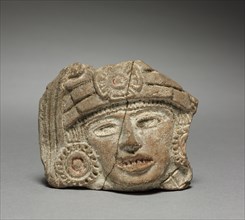 Head, 1-750. Mexico, Teotihuacan. Pottery; overall: 7.6 x 9.2 x 2.5 cm (3 x 3 5/8 x 1 in.).