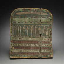 Tomb Stele of Nesptah, 664-525 BC. Egypt, Late Period, Dynasty 26. Painted wood; overall: 34 x 28.5