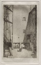 Ship and Elevator, 1878. Otto H. Bacher (American, 1856-1909). Etching