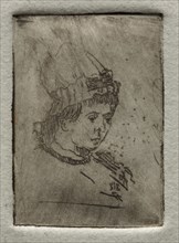 Small Head with Mob Cap, 1878. Otto H. Bacher (American, 1856-1909). Etching