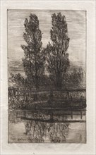 Poplars, Royal Garden, Schleissheim, 1879. Otto H. Bacher (American, 1856-1909). Etching