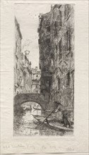 Ponte del Pistor, Venice, 1880. Otto H. Bacher (American, 1856-1909). Etching