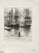 Three Ships, Venice, 1880. Otto H. Bacher (American, 1856-1909). Etching
