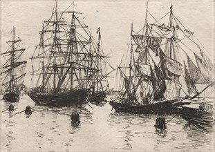 Sailing Boats, Venice, 1880. Otto H. Bacher (American, 1856-1909). Etching